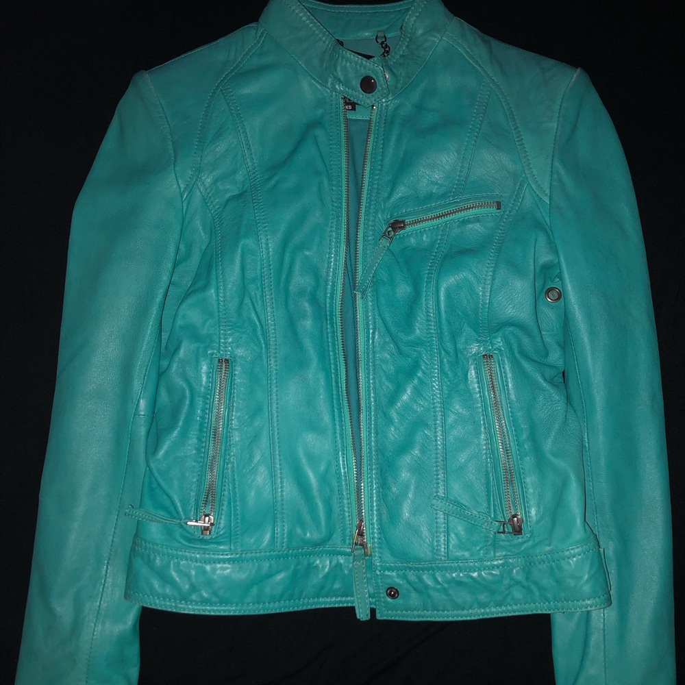 Wilson’s Genuine Leather jacket, Size XS, Color: teal